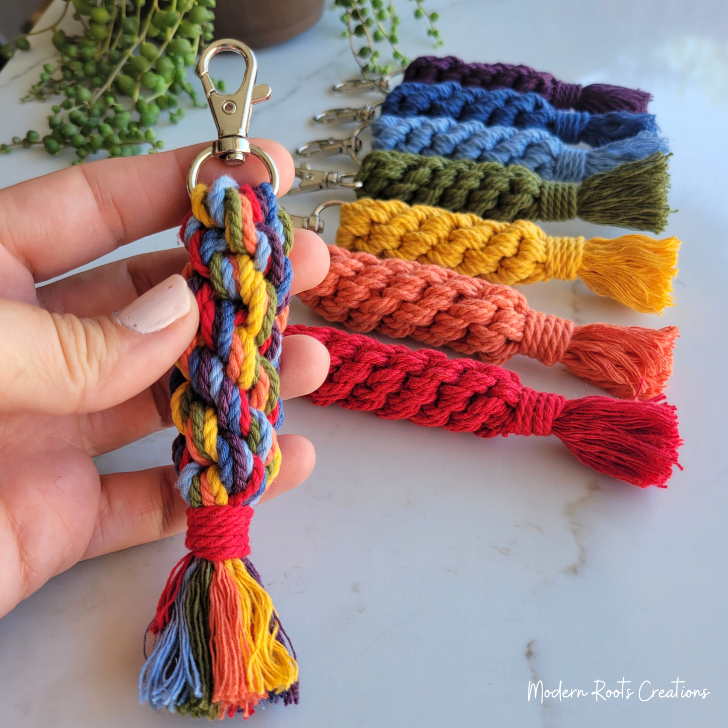 Chakra Balancing Macrame Keychain Reiki Charged