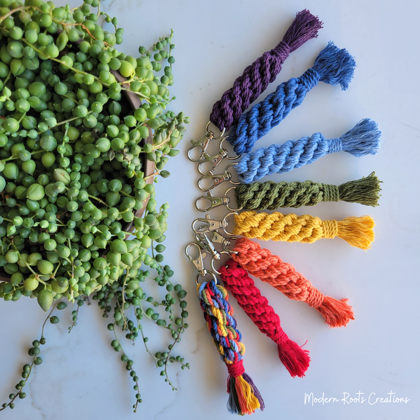 Chakra Balancing Macrame Keychain Reiki Charged