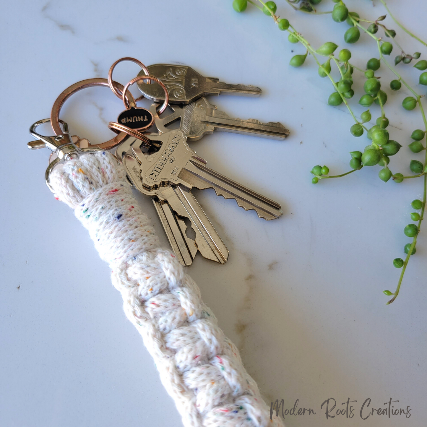 Macrame Wristlet Keychain Reiki Charged