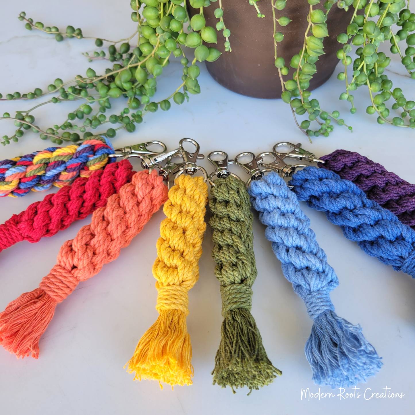 Chakra Balancing Macrame Keychain Reiki Charged