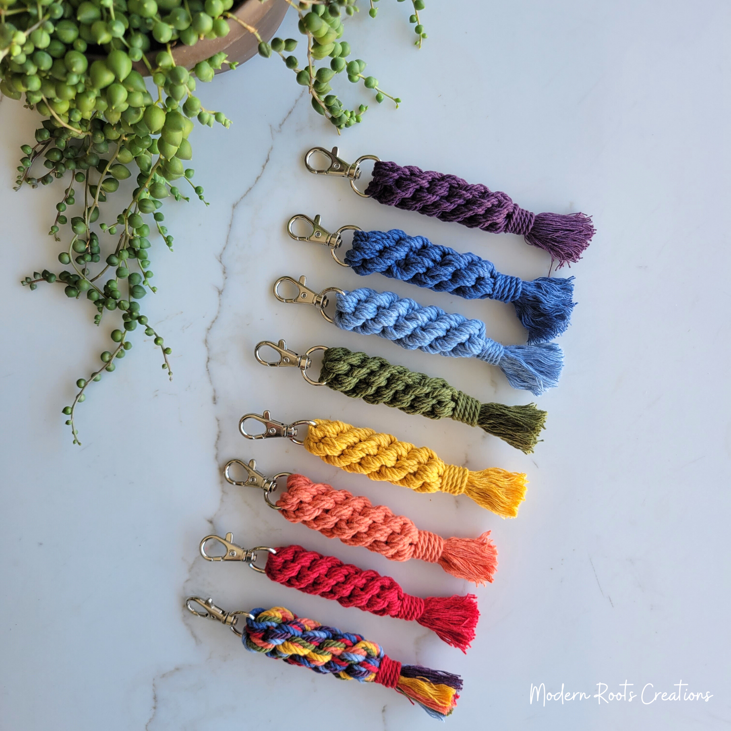 Chakra Balancing Macrame Keychain Reiki Charged