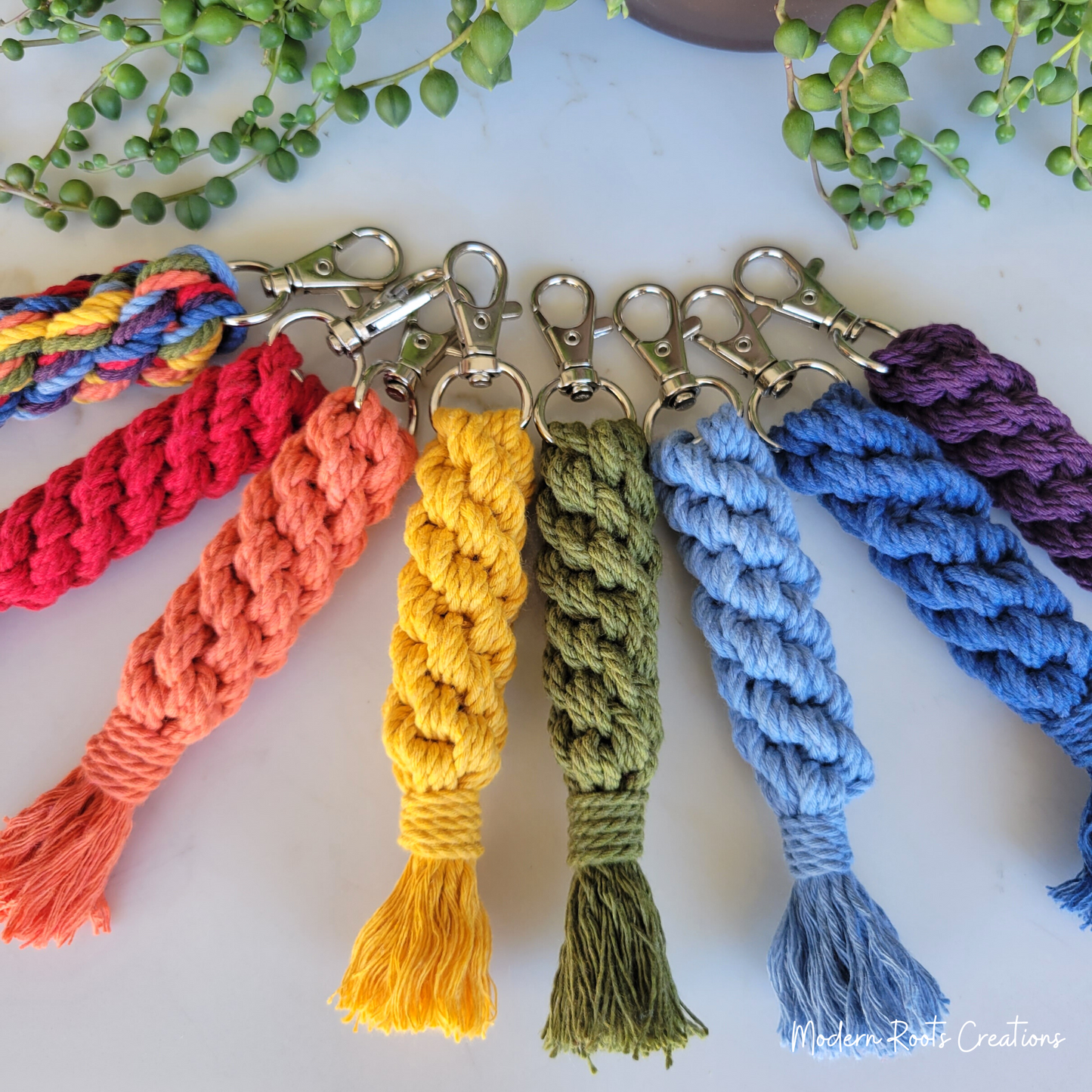 Chakra Balancing Macrame Keychain Reiki Charged